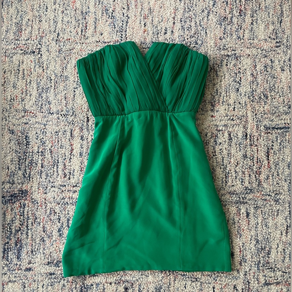 Naven Green Strapless Cocktail Sexy Silk Event Mini Dress P2515